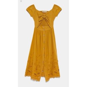 Zara embroidered dress with openings